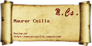Maurer Csilla névjegykártya